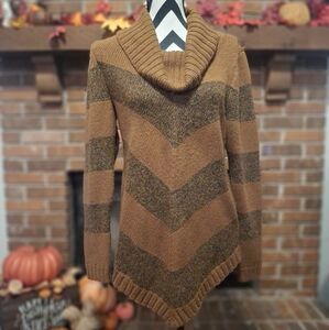 Apt. 9 Chevron Cowl Neck Sweater - Brown